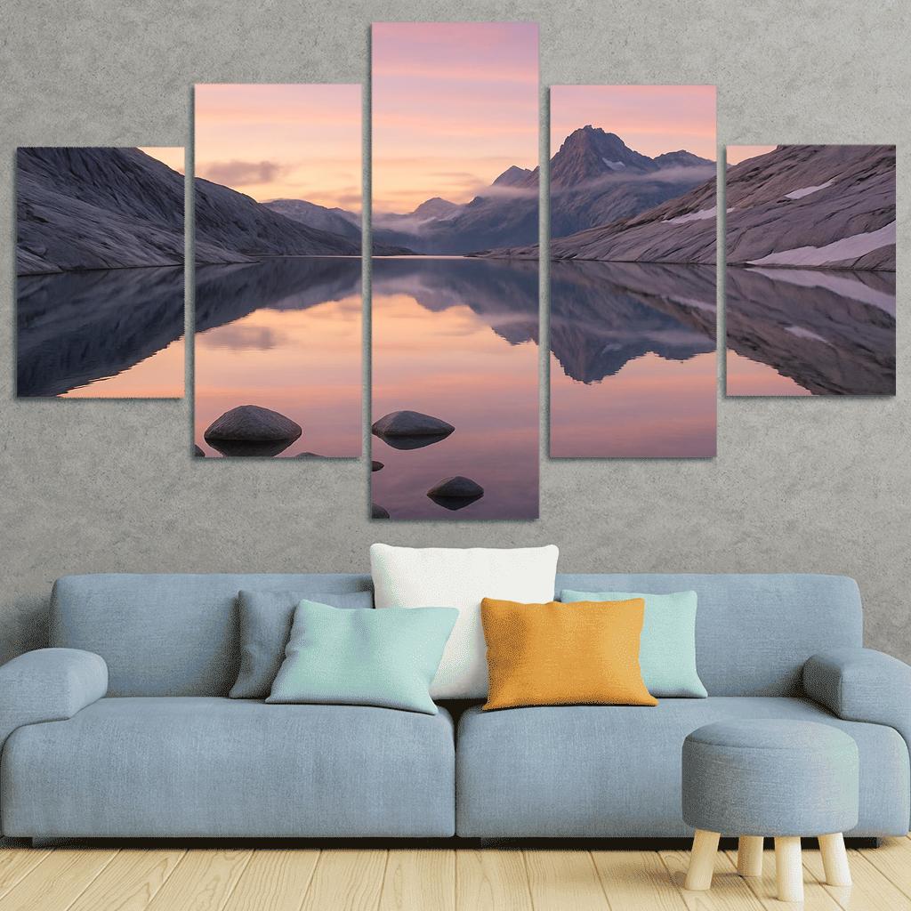 Opal Dawn Across Alpine Tarn And Granite Ridge modern paintings frame