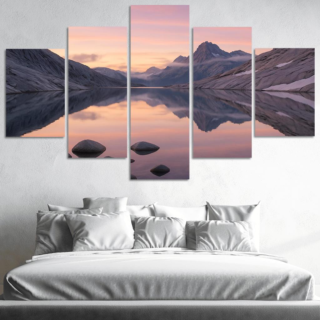 Opal Dawn Across Alpine Tarn And Granite Ridge modern paintings frame
