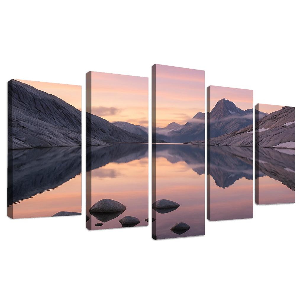 Opal Dawn Across Alpine Tarn And Granite Ridge modern paintings frame