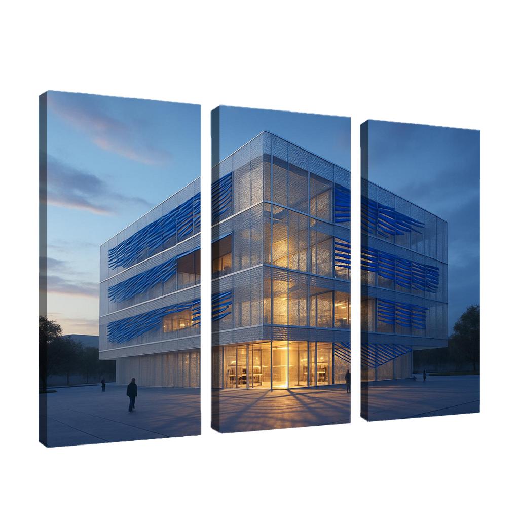 Kinetic Porous Facade Library With Wind Driven Louvers wall art