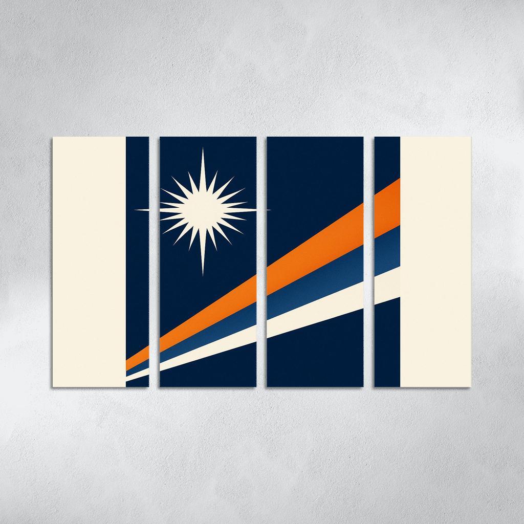 Two Stars Over Ocean Blue The Flag Of The Marshall Islands art trends