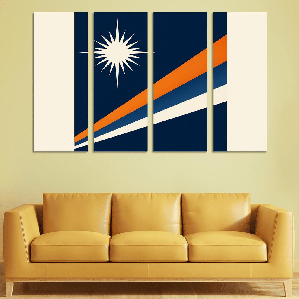 Two Stars Over Ocean Blue The Flag Of The Marshall Islands art trends