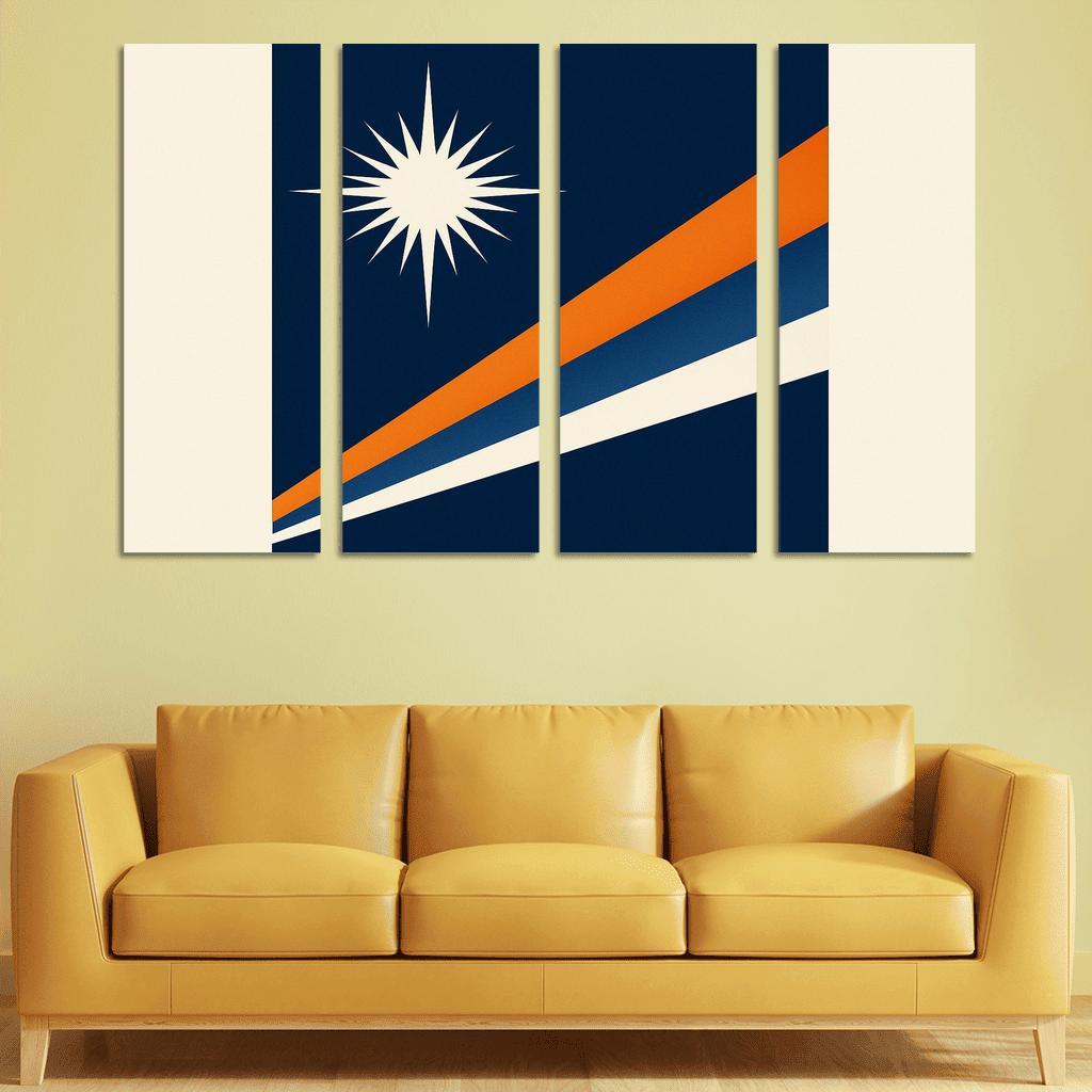 Two Stars Over Ocean Blue The Flag Of The Marshall Islands art trends