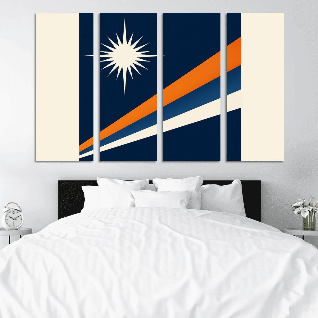 Two Stars Over Ocean Blue The Flag Of The Marshall Islands art trends