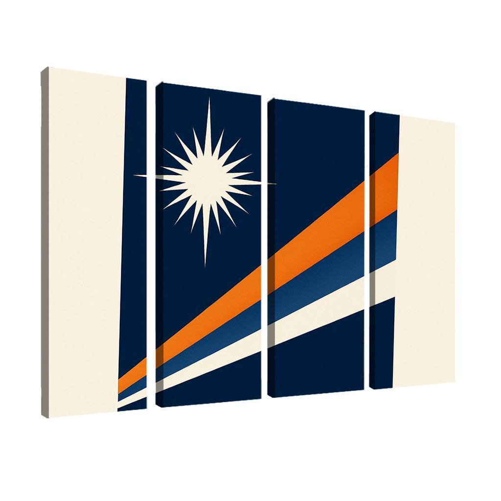 Two Stars Over Ocean Blue The Flag Of The Marshall Islands art trends