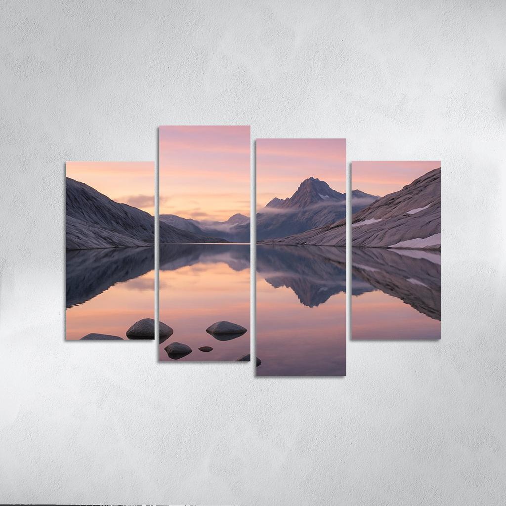 Opal Dawn Across Alpine Tarn And Granite Ridge modern paintings frame