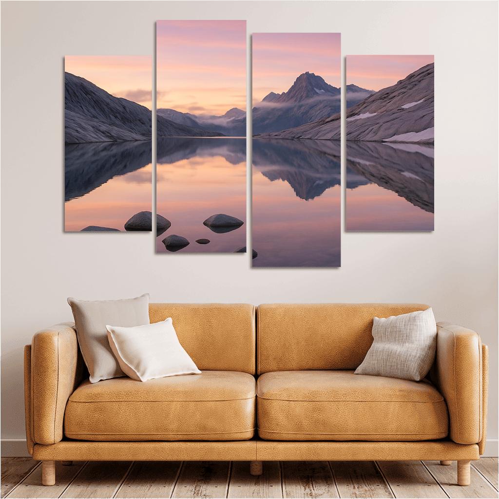 Opal Dawn Across Alpine Tarn And Granite Ridge modern paintings frame
