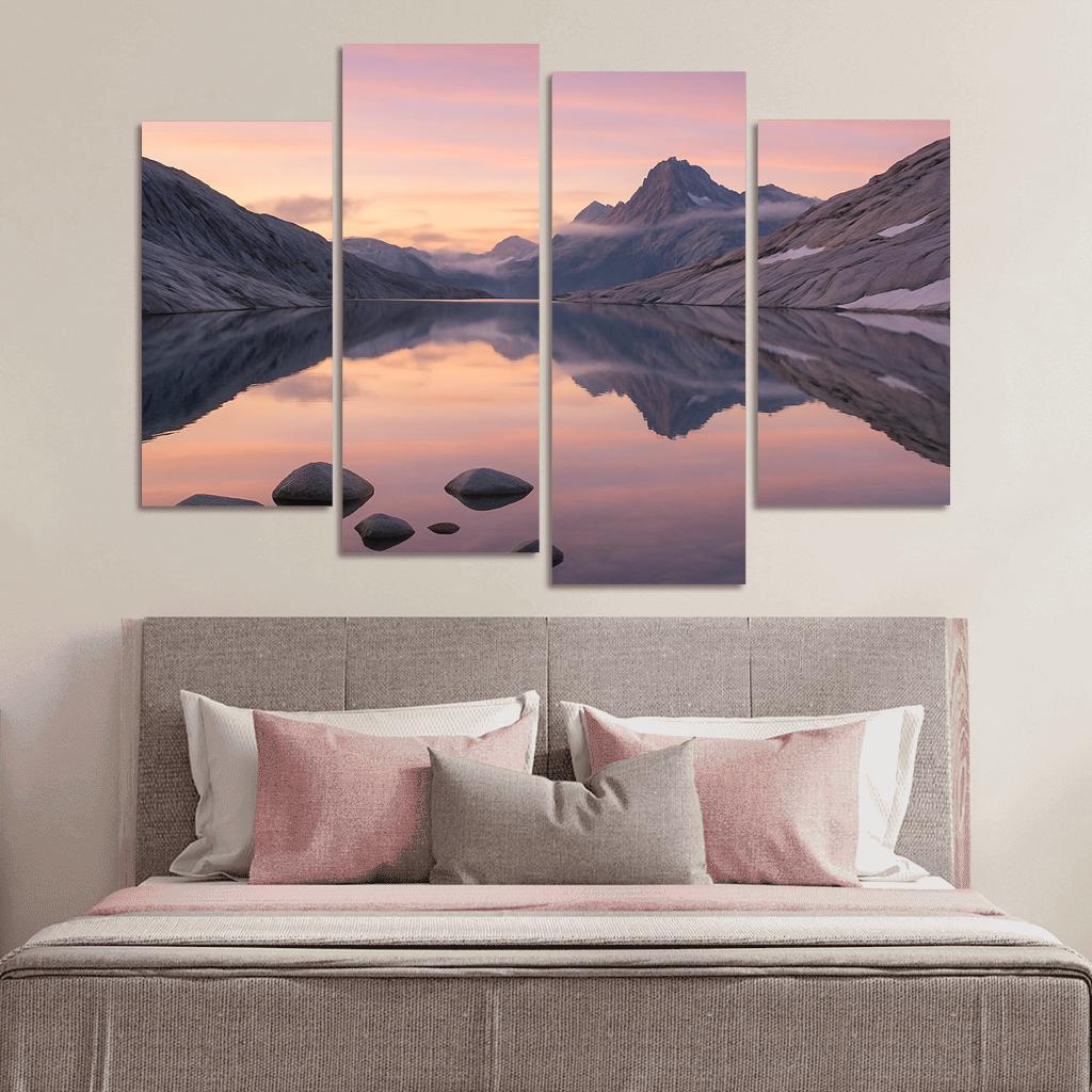 Opal Dawn Across Alpine Tarn And Granite Ridge modern paintings frame