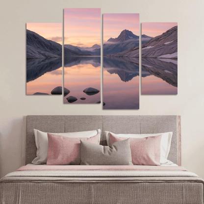 Opal Dawn Across Alpine Tarn And Granite Ridge modern paintings frame