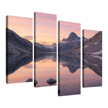 Opal Dawn Across Alpine Tarn And Granite Ridge modern paintings frame
