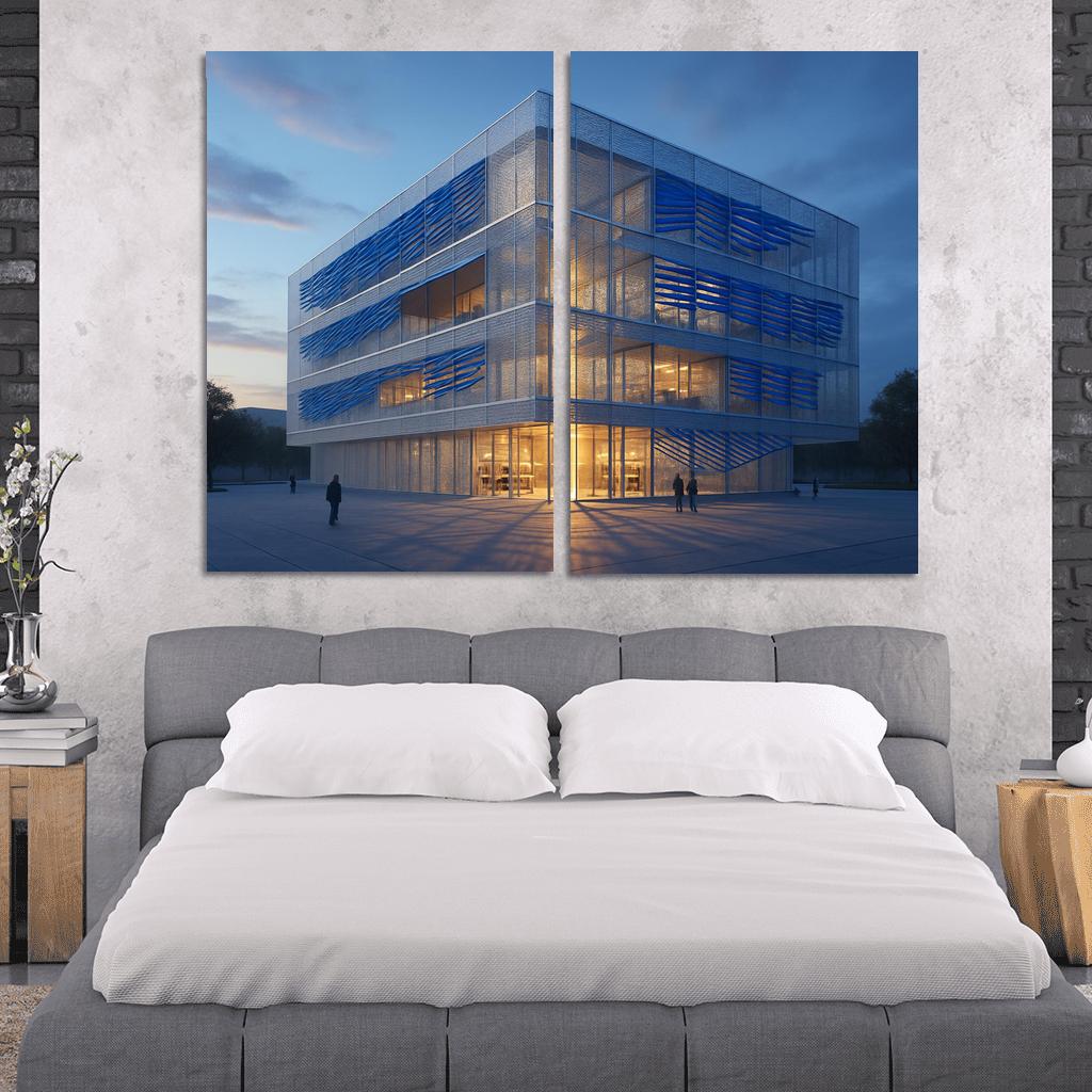 Kinetic Porous Facade Library With Wind Driven Louvers wall art