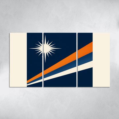 Two Stars Over Ocean Blue The Flag Of The Marshall Islands art trends