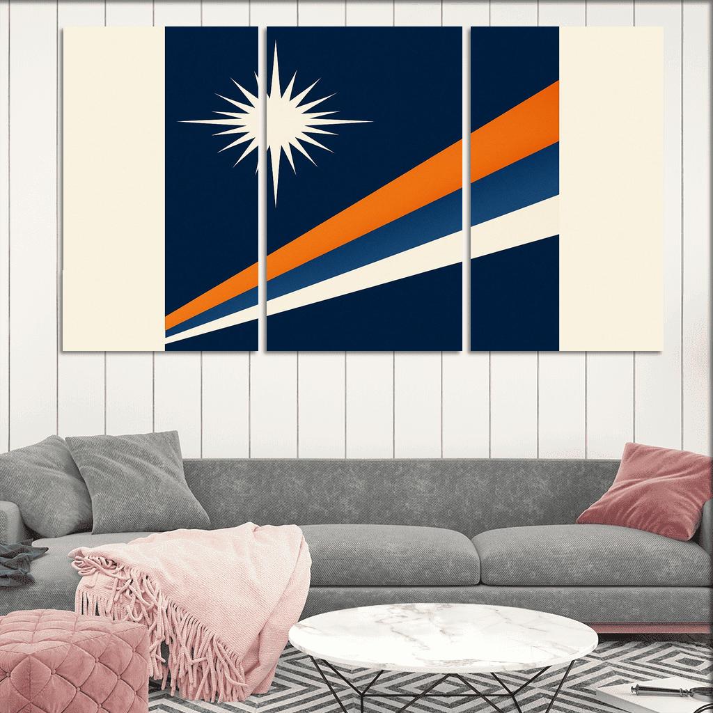 Two Stars Over Ocean Blue The Flag Of The Marshall Islands art trends