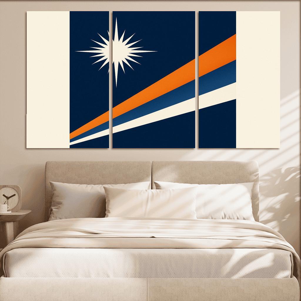 Two Stars Over Ocean Blue The Flag Of The Marshall Islands art trends