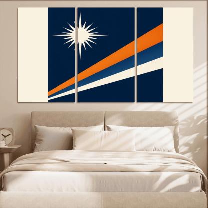 Two Stars Over Ocean Blue The Flag Of The Marshall Islands art trends
