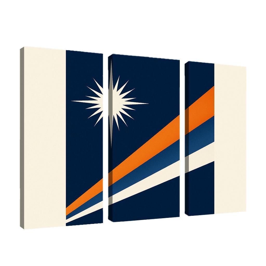 Two Stars Over Ocean Blue The Flag Of The Marshall Islands art trends