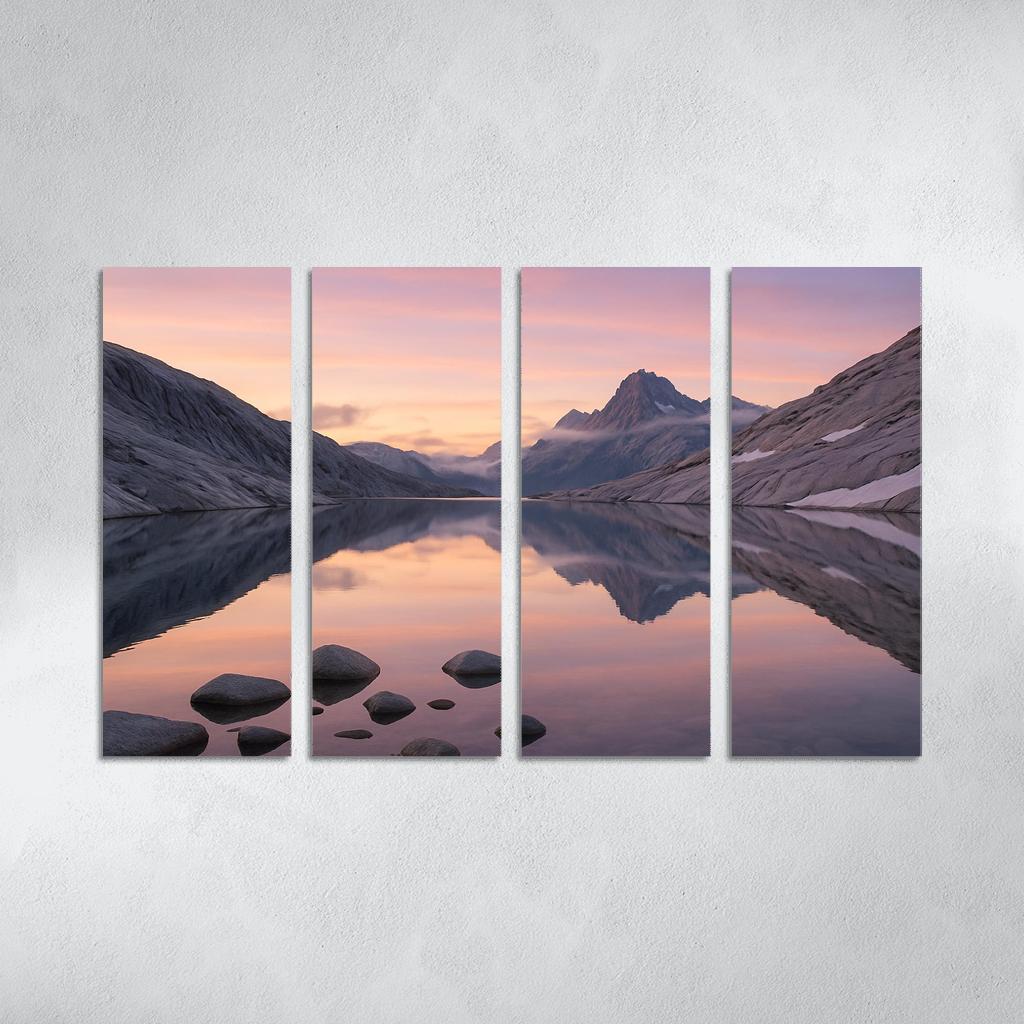 Opal Dawn Across Alpine Tarn And Granite Ridge modern paintings frame