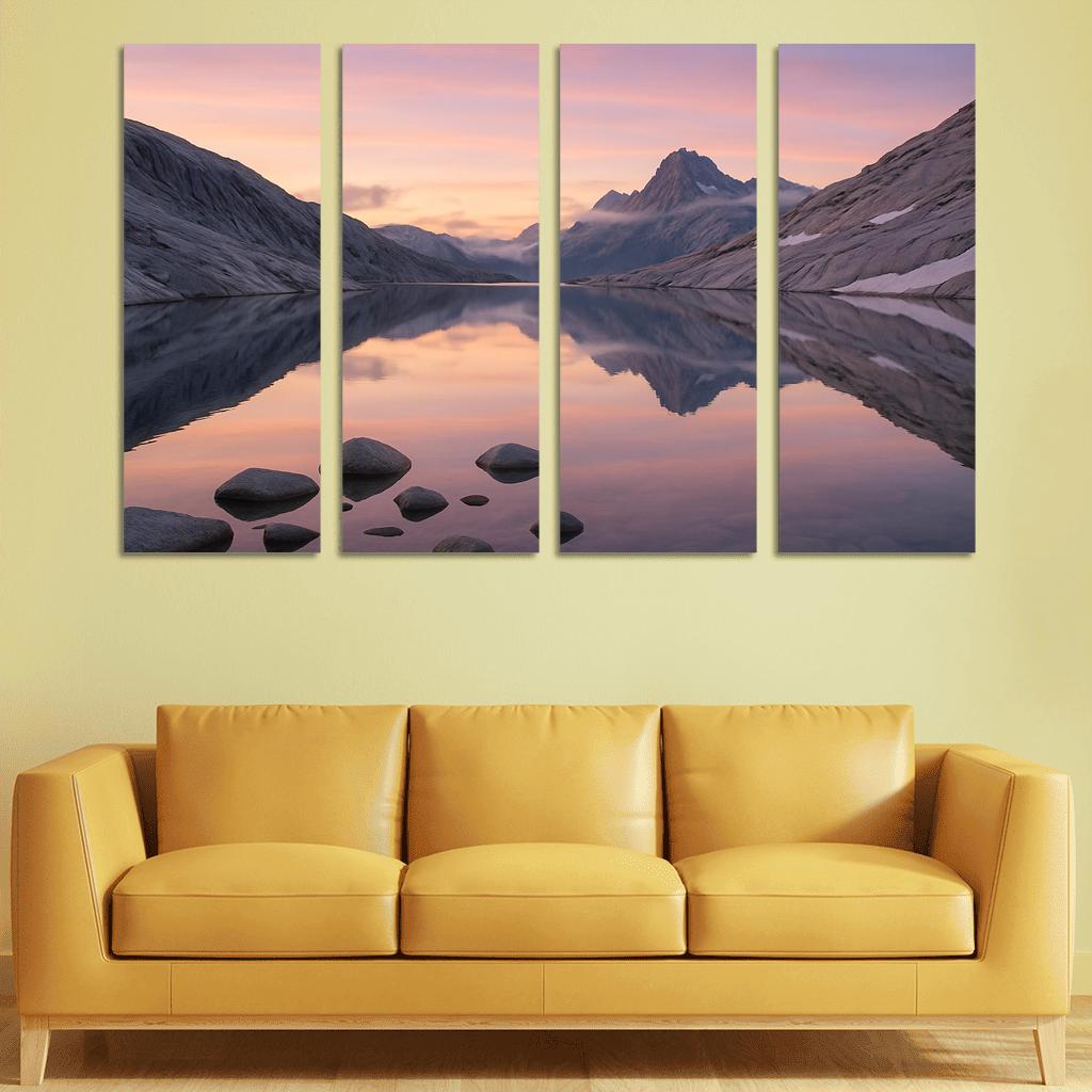 Opal Dawn Across Alpine Tarn And Granite Ridge modern paintings frame