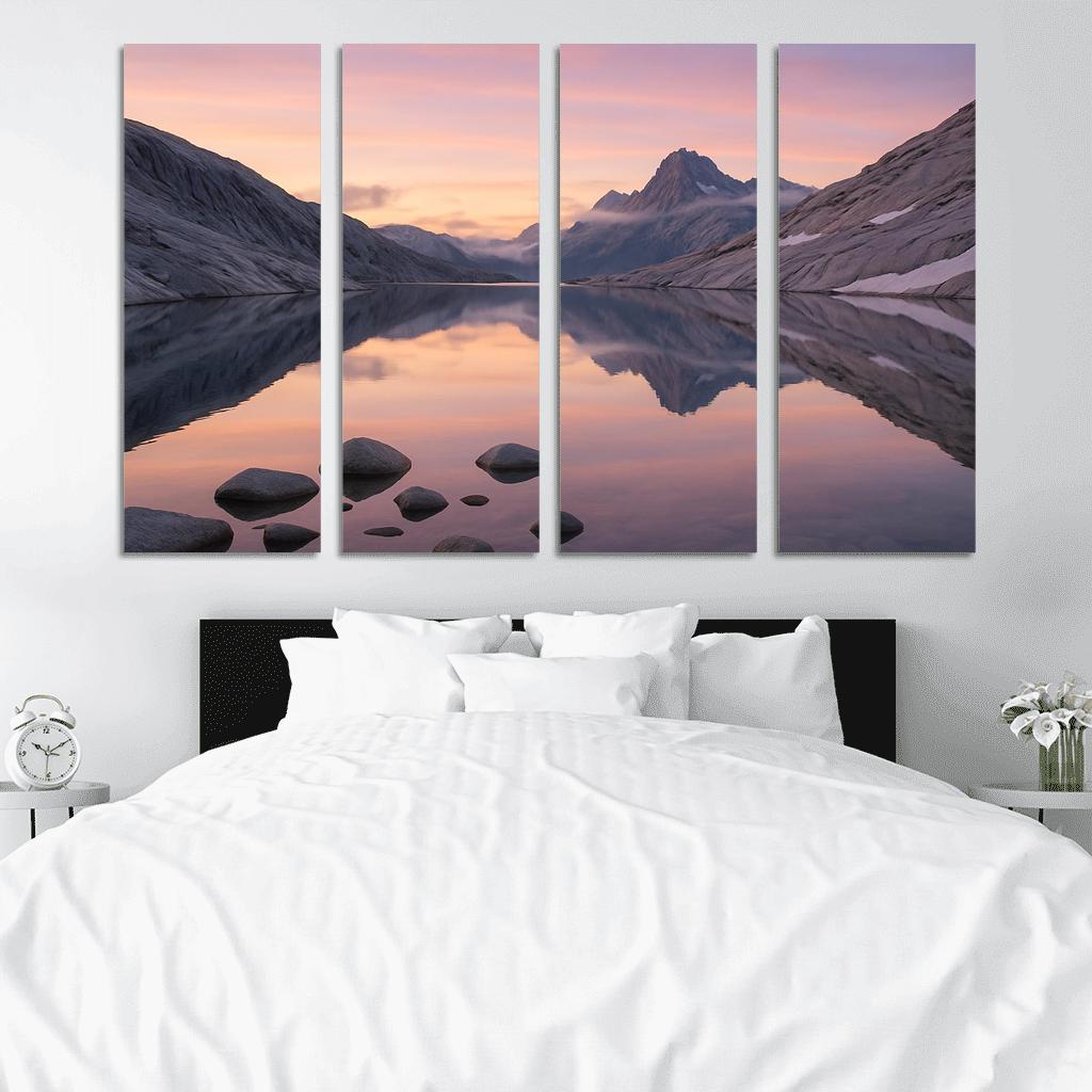 Opal Dawn Across Alpine Tarn And Granite Ridge modern paintings frame