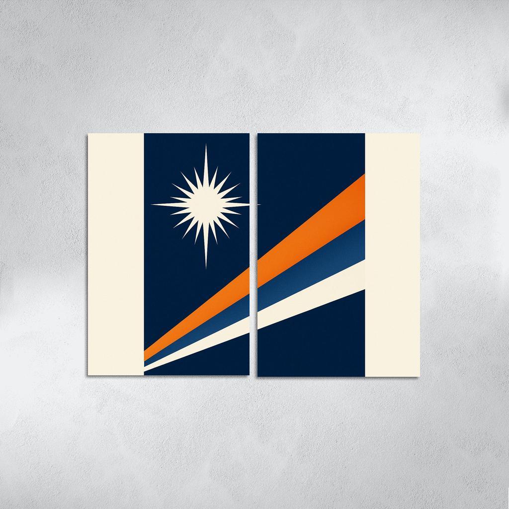 Two Stars Over Ocean Blue The Flag Of The Marshall Islands art trends