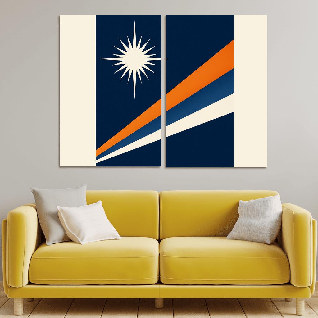 Two Stars Over Ocean Blue The Flag Of The Marshall Islands art trends