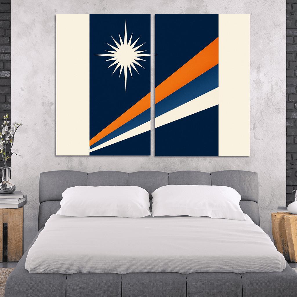 Two Stars Over Ocean Blue The Flag Of The Marshall Islands art trends