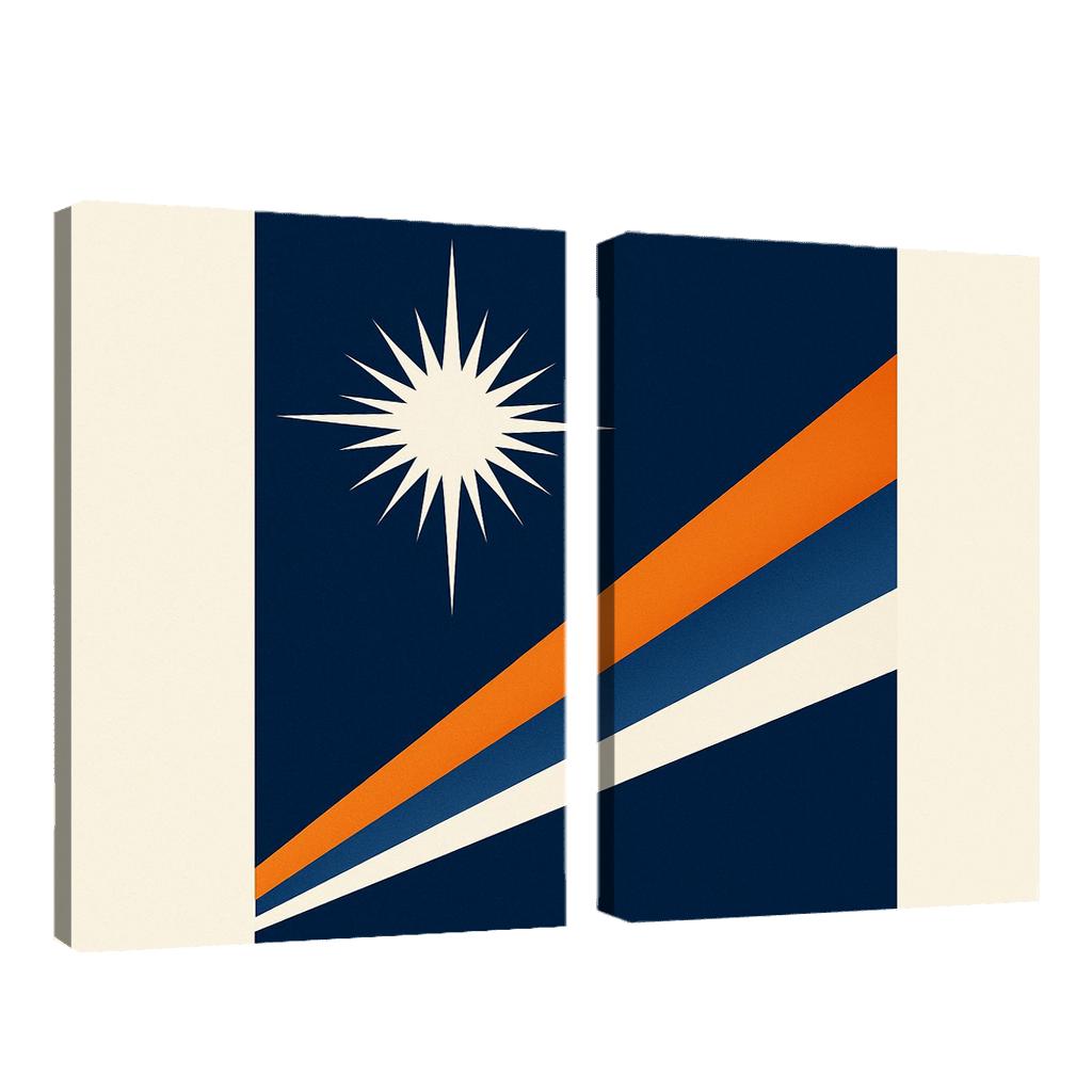 Two Stars Over Ocean Blue The Flag Of The Marshall Islands art trends