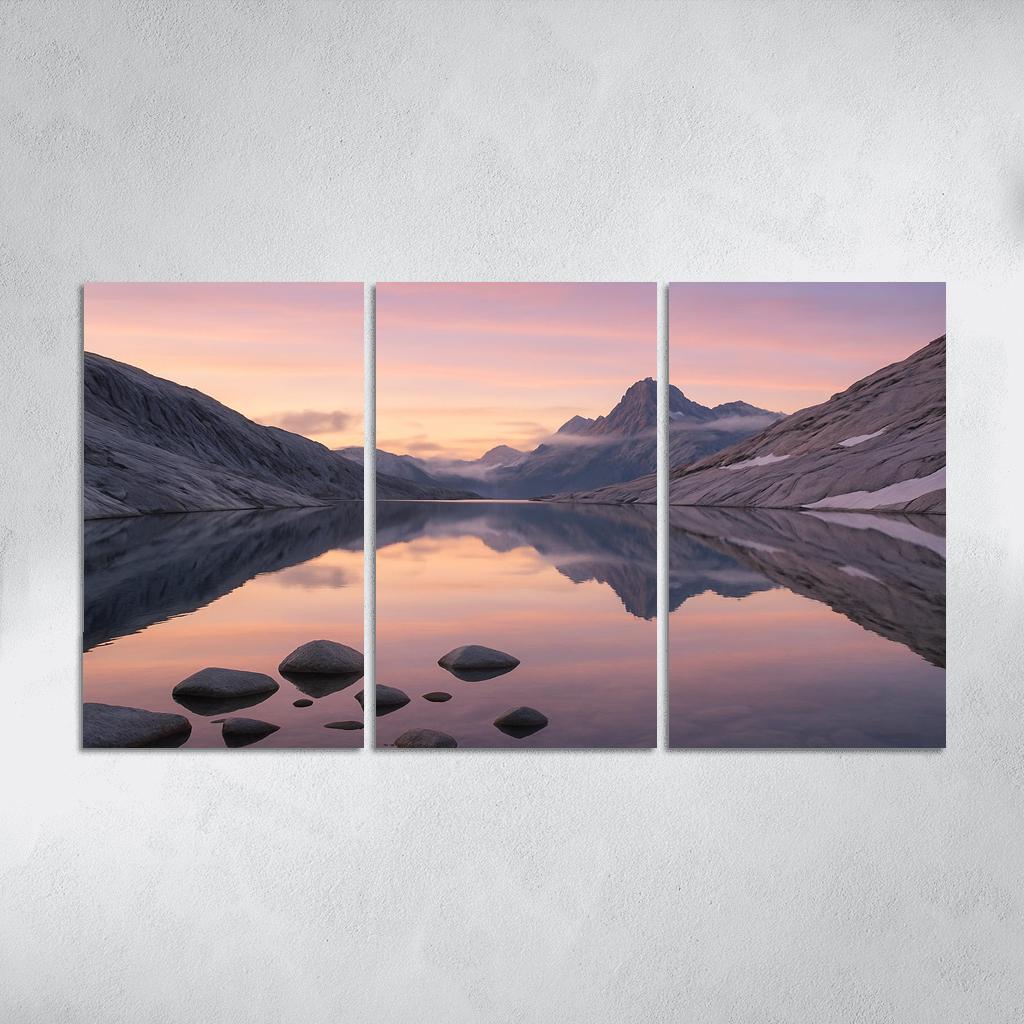 Opal Dawn Across Alpine Tarn And Granite Ridge modern paintings frame