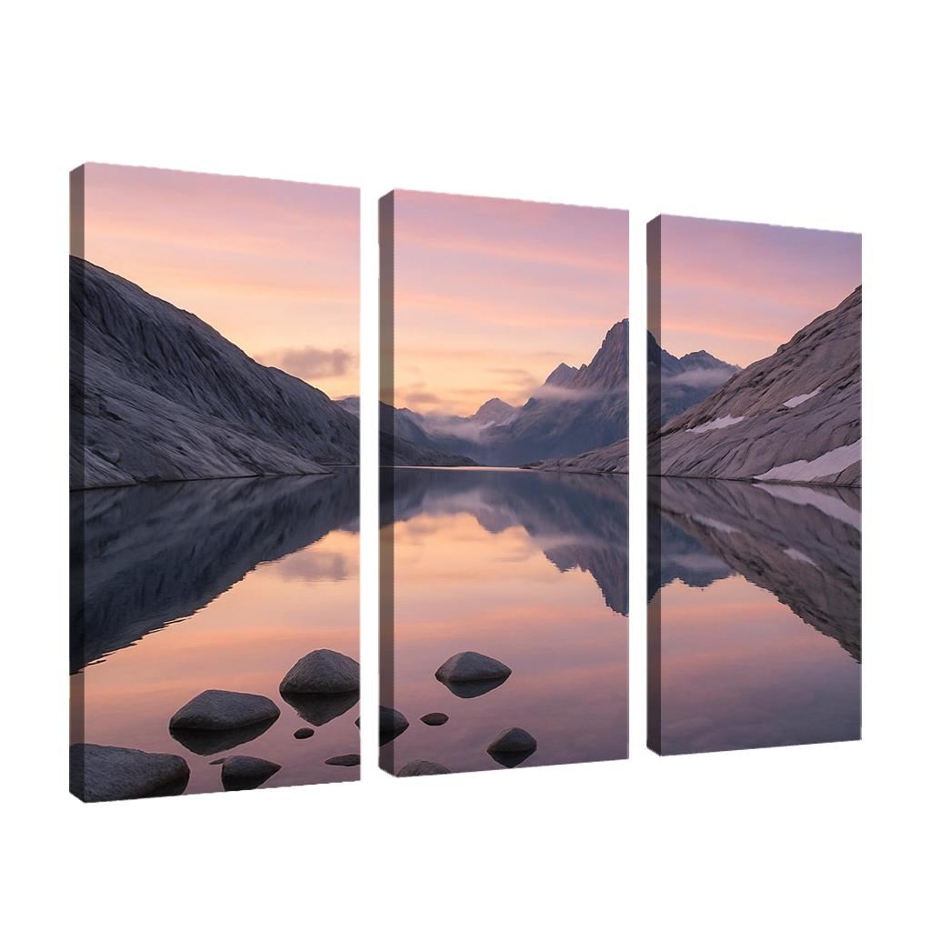 Opal Dawn Across Alpine Tarn And Granite Ridge modern paintings frame
