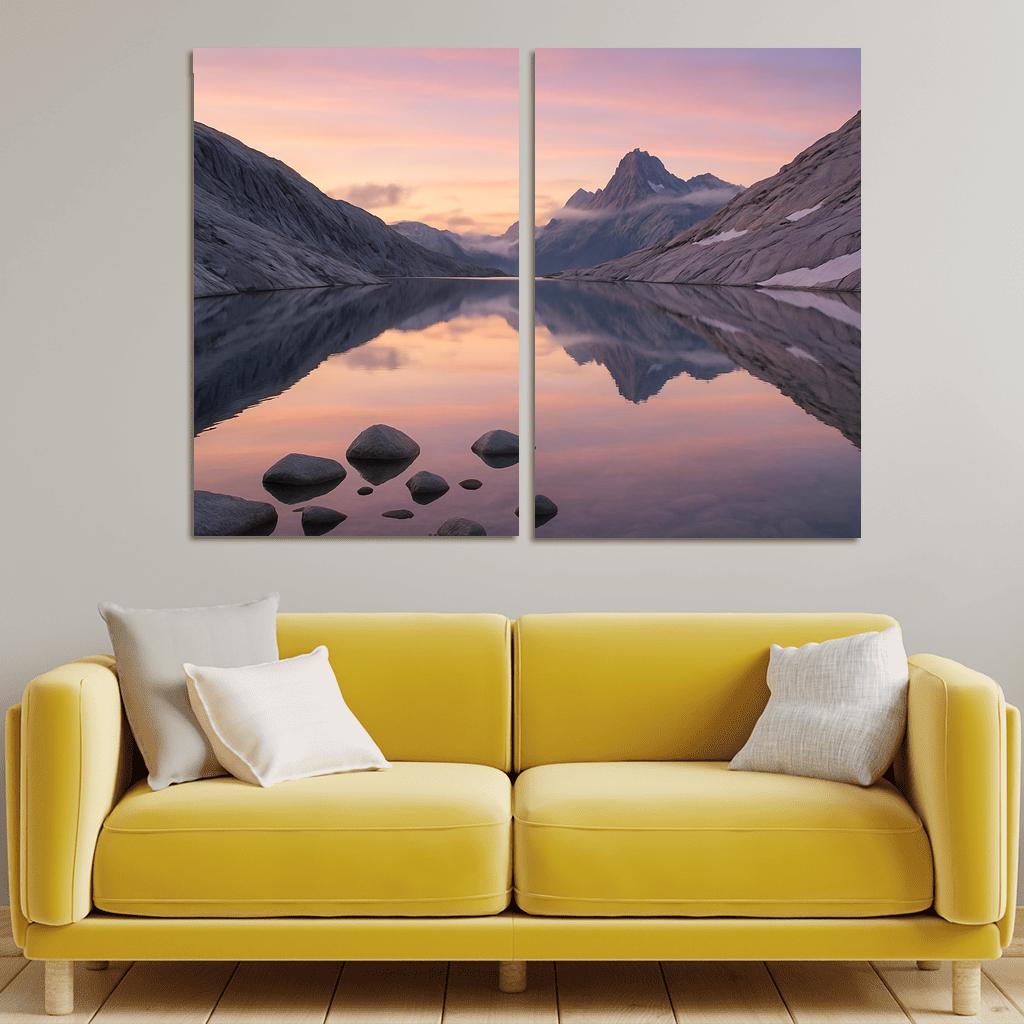 Opal Dawn Across Alpine Tarn And Granite Ridge modern paintings frame