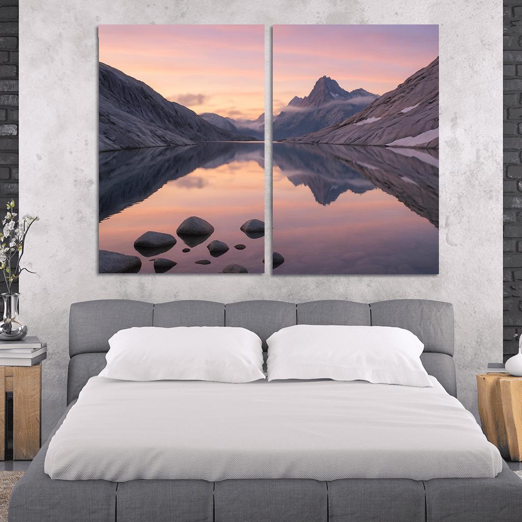 Opal Dawn Across Alpine Tarn And Granite Ridge modern paintings frame