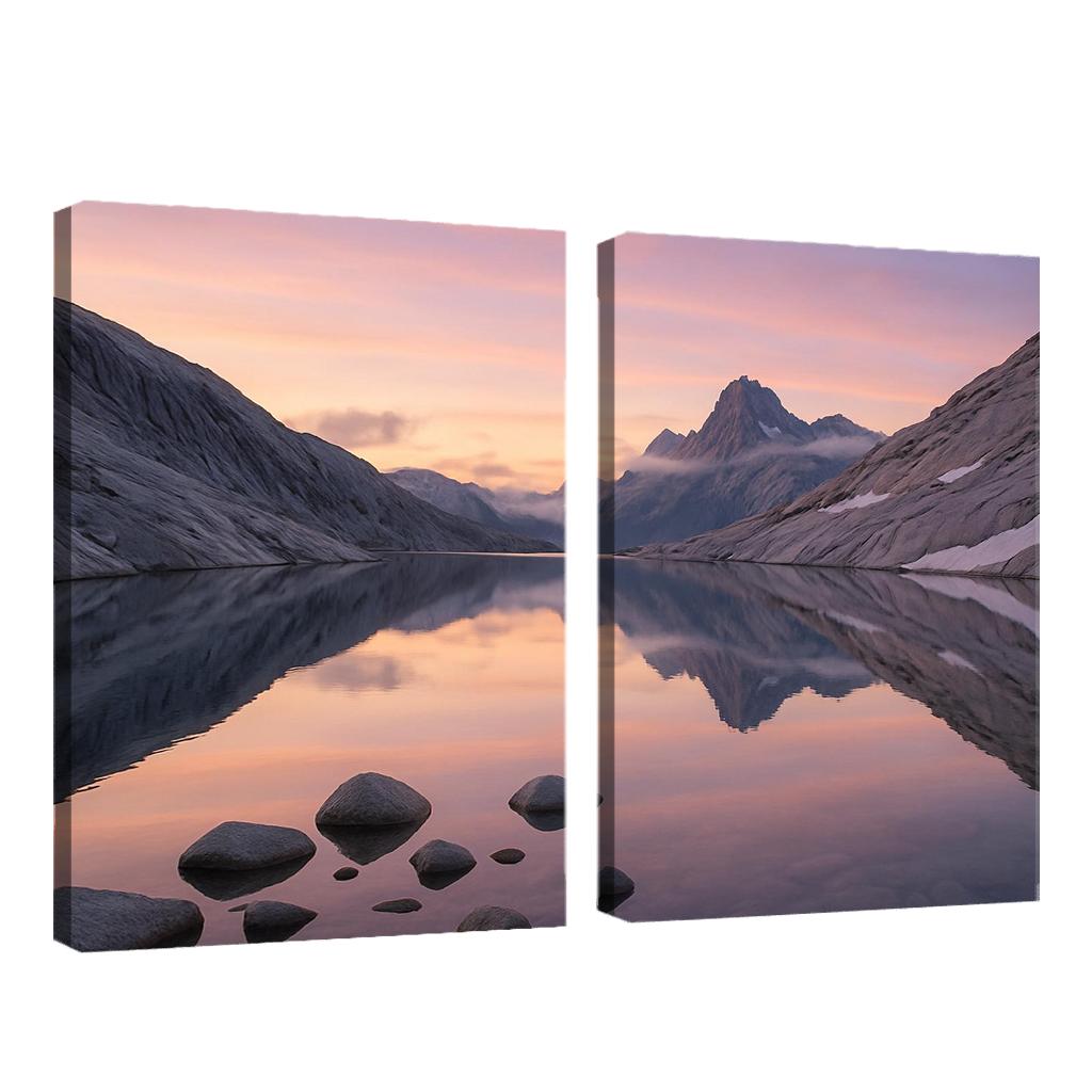 Opal Dawn Across Alpine Tarn And Granite Ridge modern paintings frame