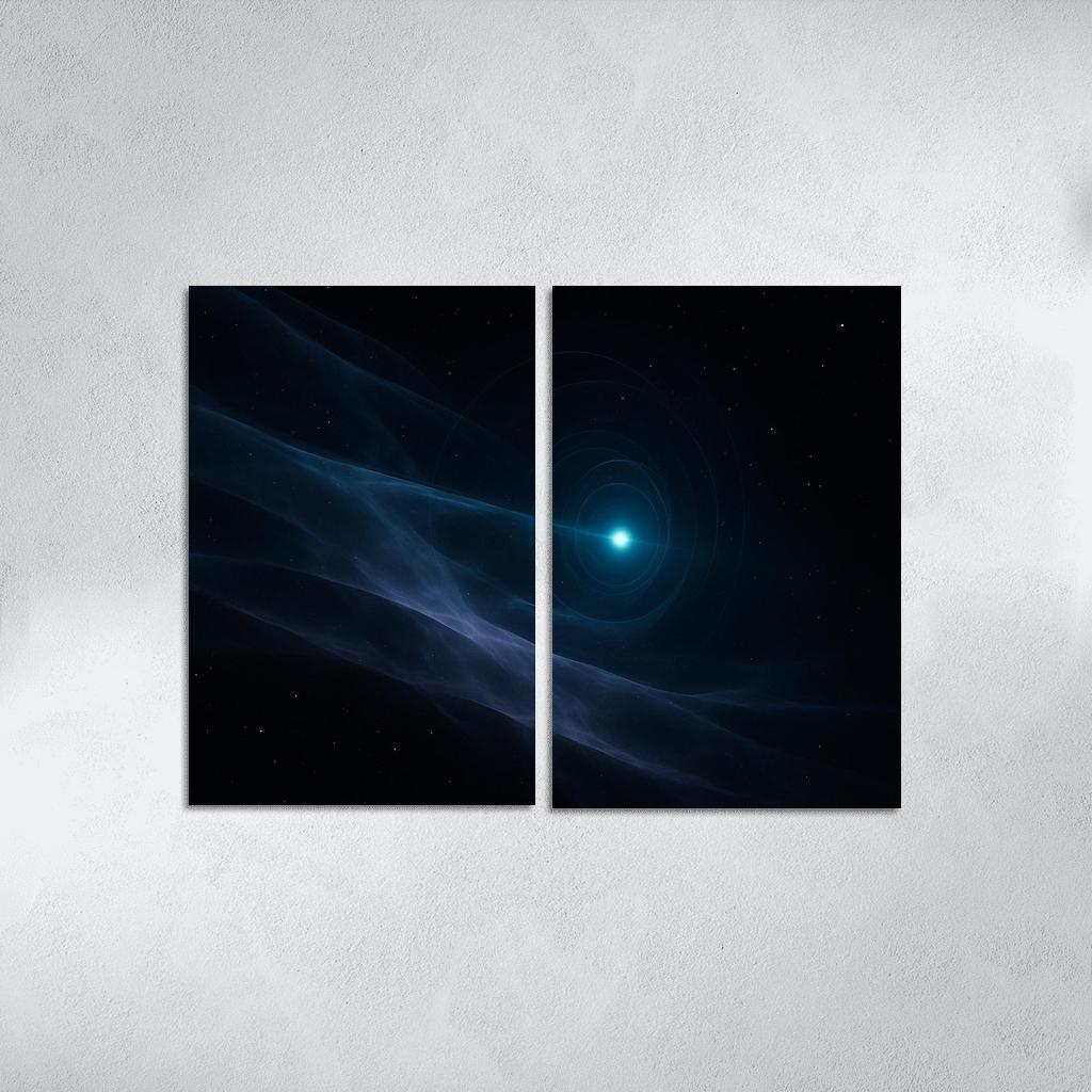 Quasar Light Echo Tomography Through Intergalactic Clouds multi-panel paintings