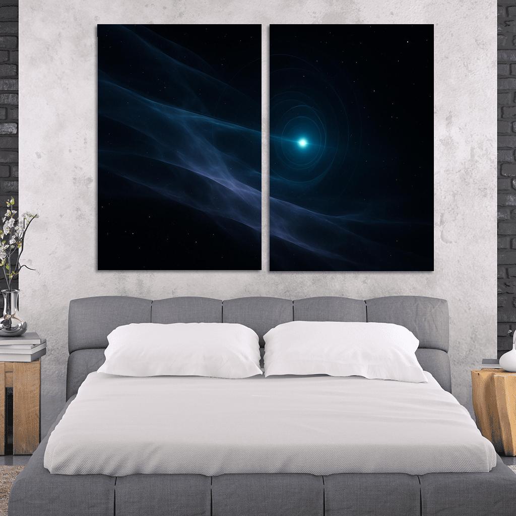 Quasar Light Echo Tomography Through Intergalactic Clouds multi-panel paintings