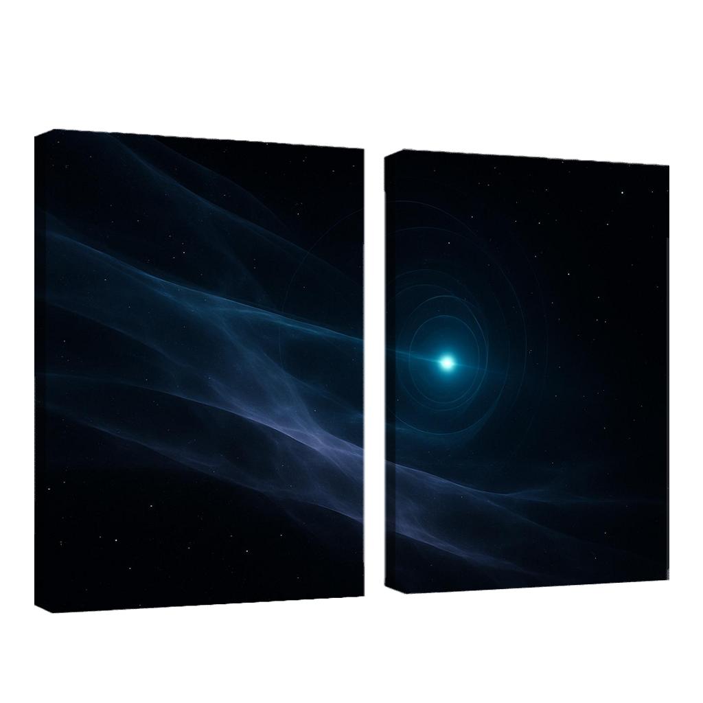 Quasar Light Echo Tomography Through Intergalactic Clouds multi-panel paintings