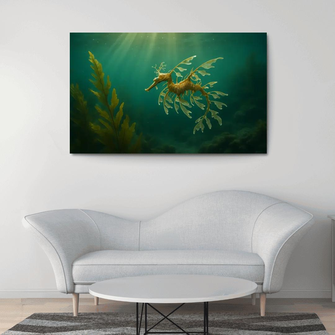 Leafy Seadragon Drifting Through A Kelp Forest multi-panel paintings
