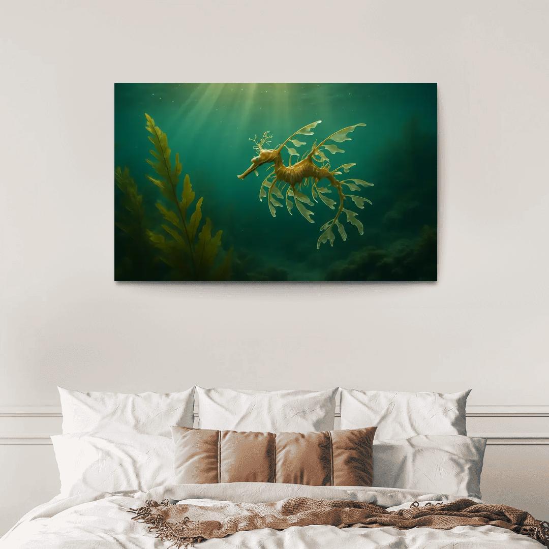 Leafy Seadragon Drifting Through A Kelp Forest multi-panel paintings
