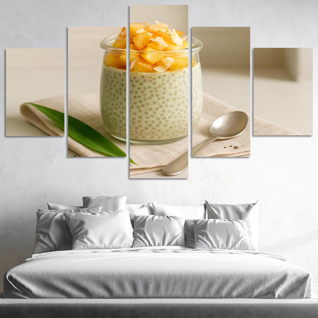 Coconut Pandan Chia Pudding With Caramelized Pineapple framed paintings