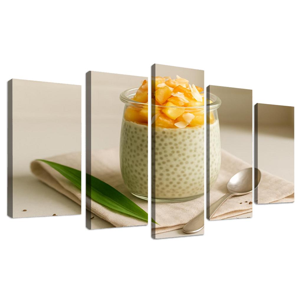 Coconut Pandan Chia Pudding With Caramelized Pineapple framed paintings