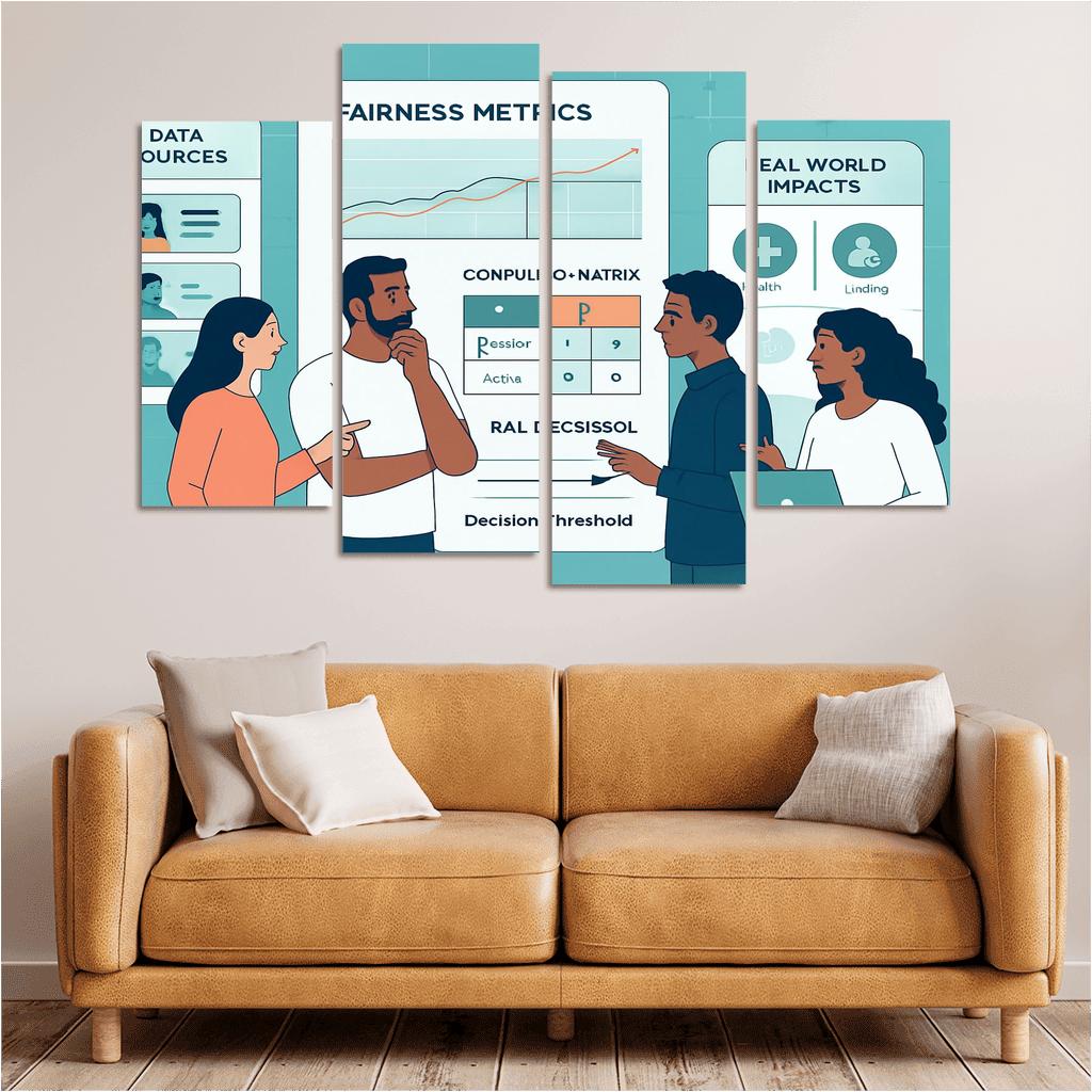 Algorithmic Bias Field Guide canvas paintings frame