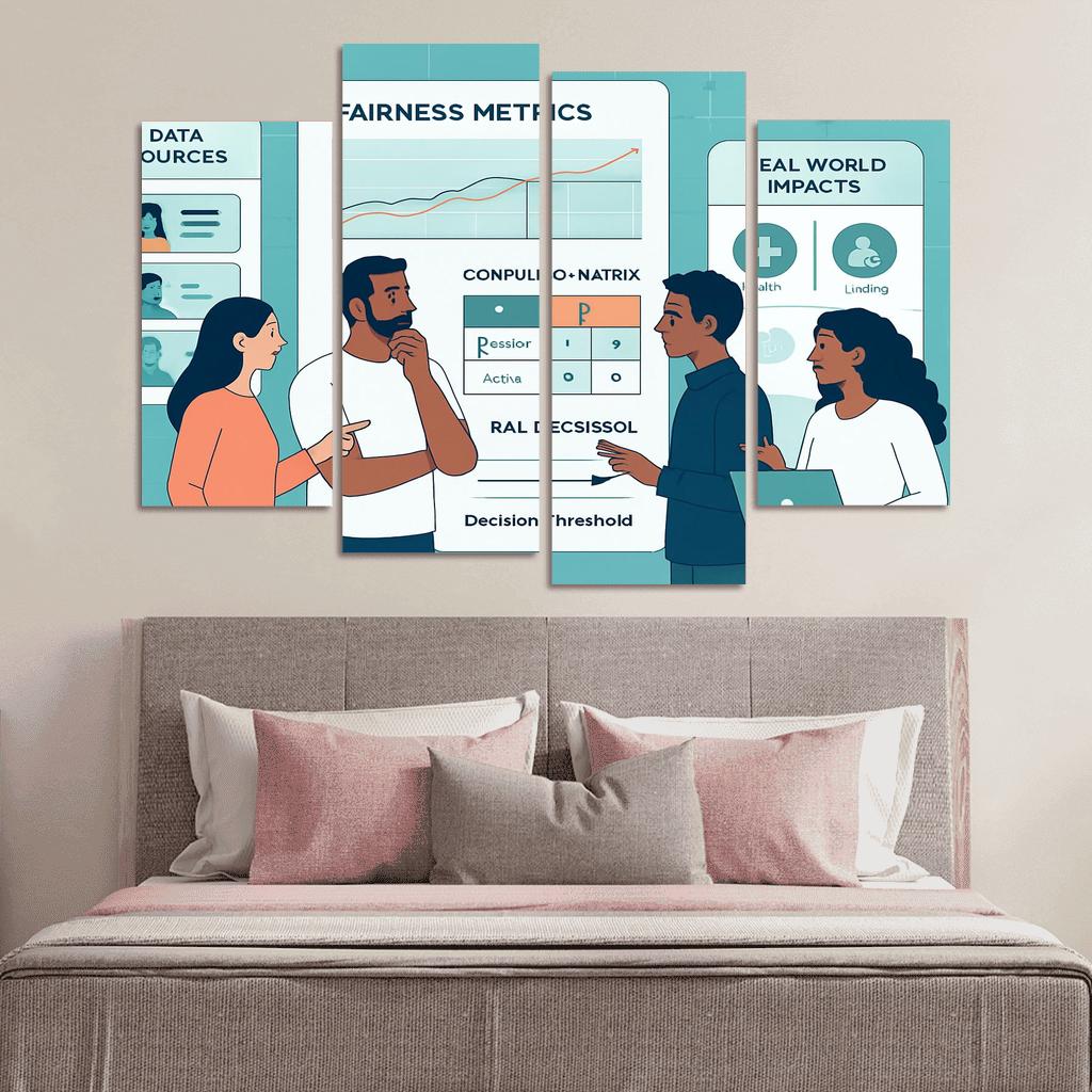Algorithmic Bias Field Guide canvas paintings frame