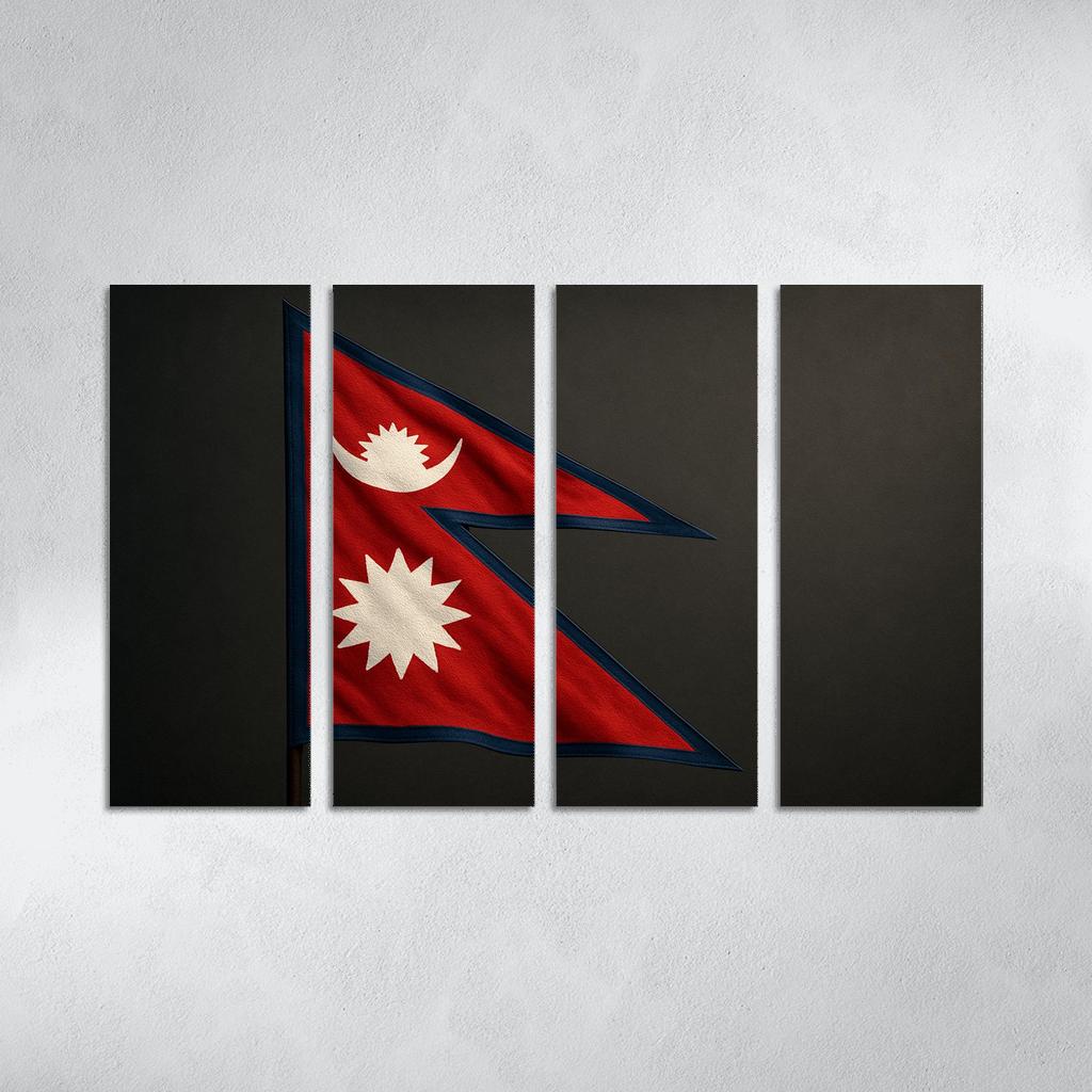 Crimson Peaks Geometry The Flag Of Nepal wall art