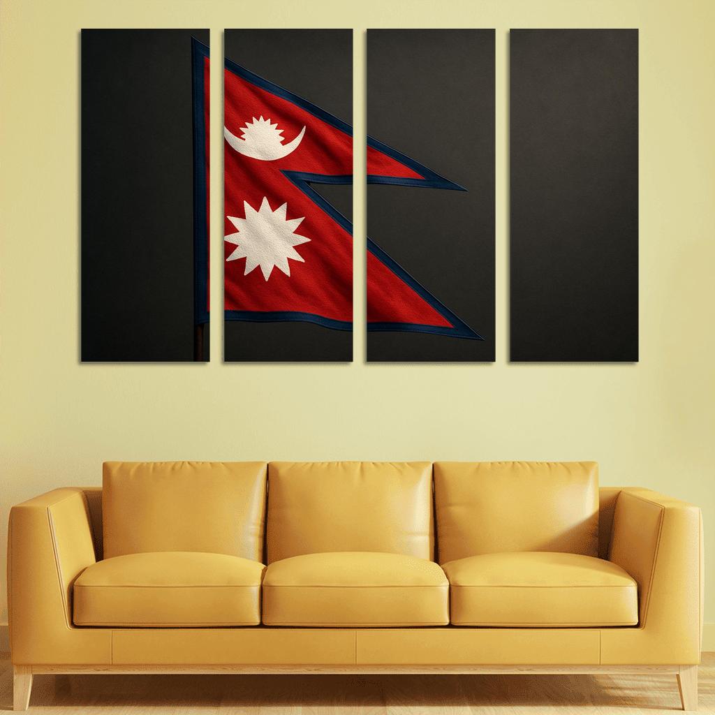 Crimson Peaks Geometry The Flag Of Nepal wall art