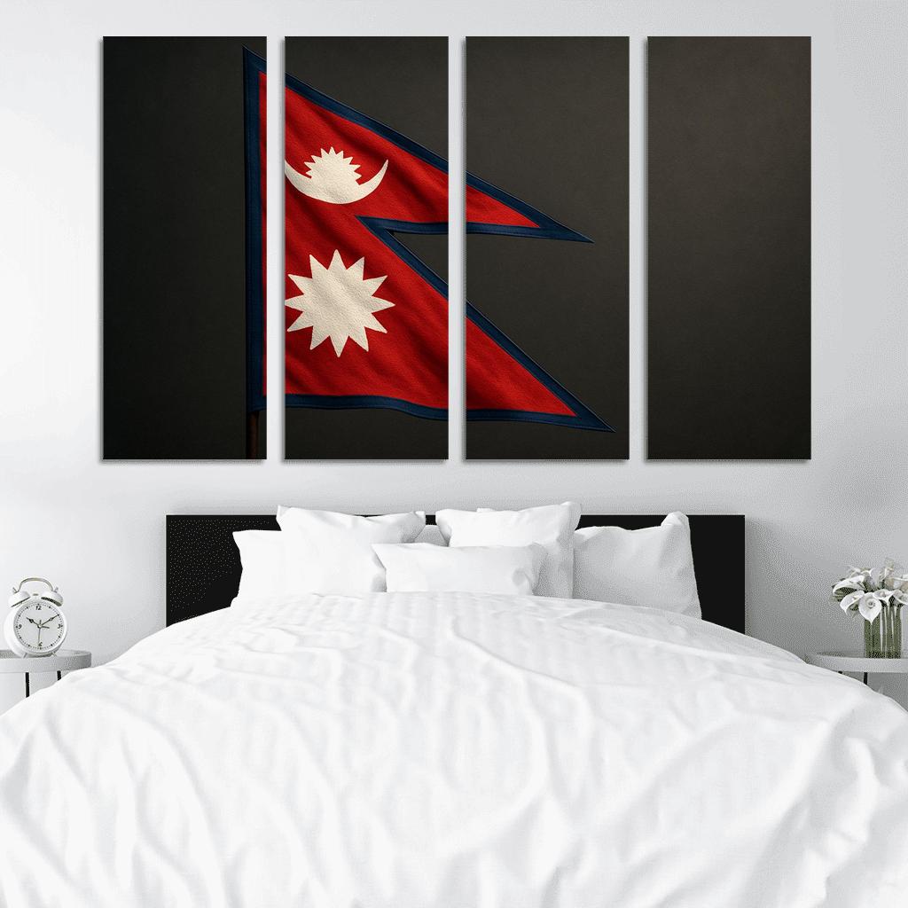 Crimson Peaks Geometry The Flag Of Nepal wall art