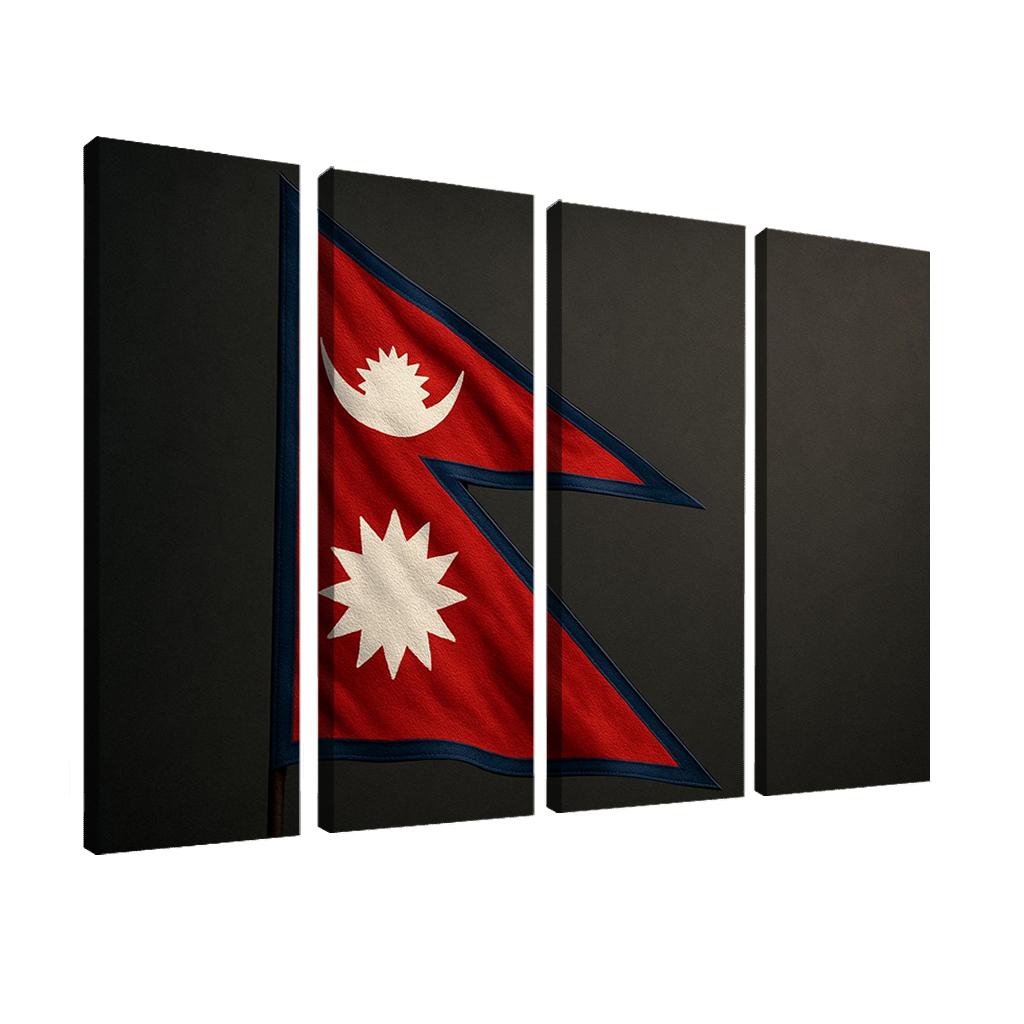 Crimson Peaks Geometry The Flag Of Nepal wall art