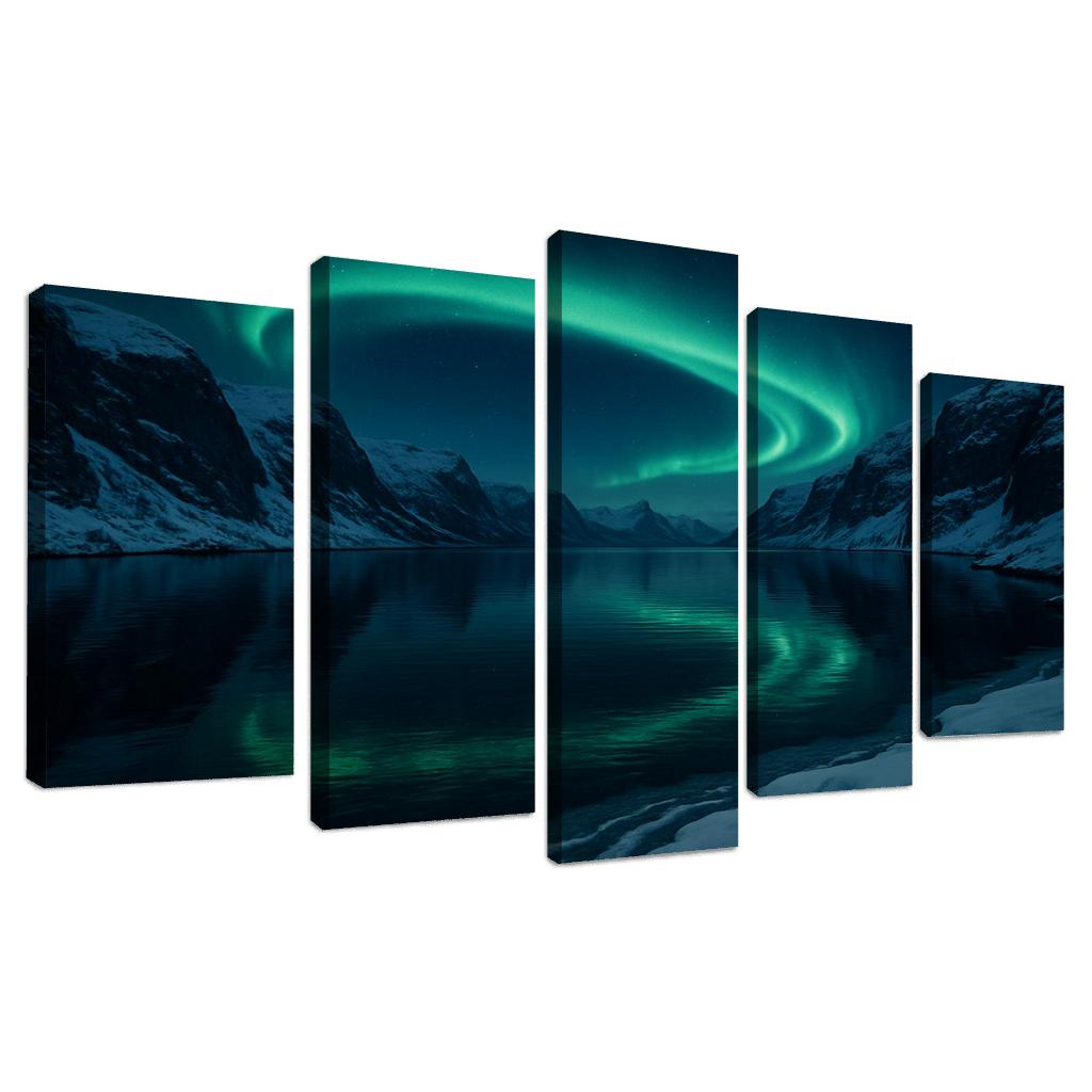 Aurora Reflections On Frosted Fjord Inlet art trends
