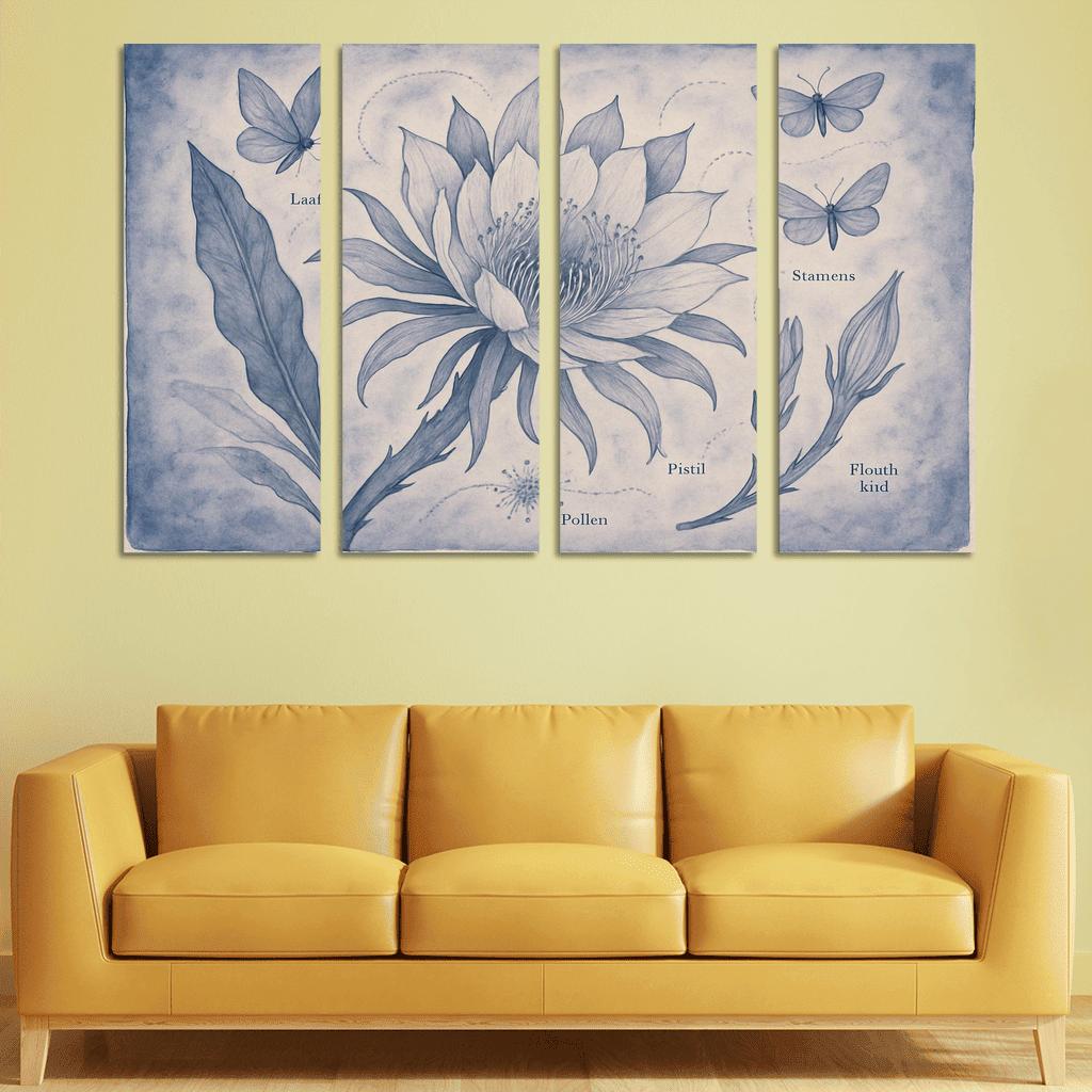 Lunar Pollination Botanical Study decor