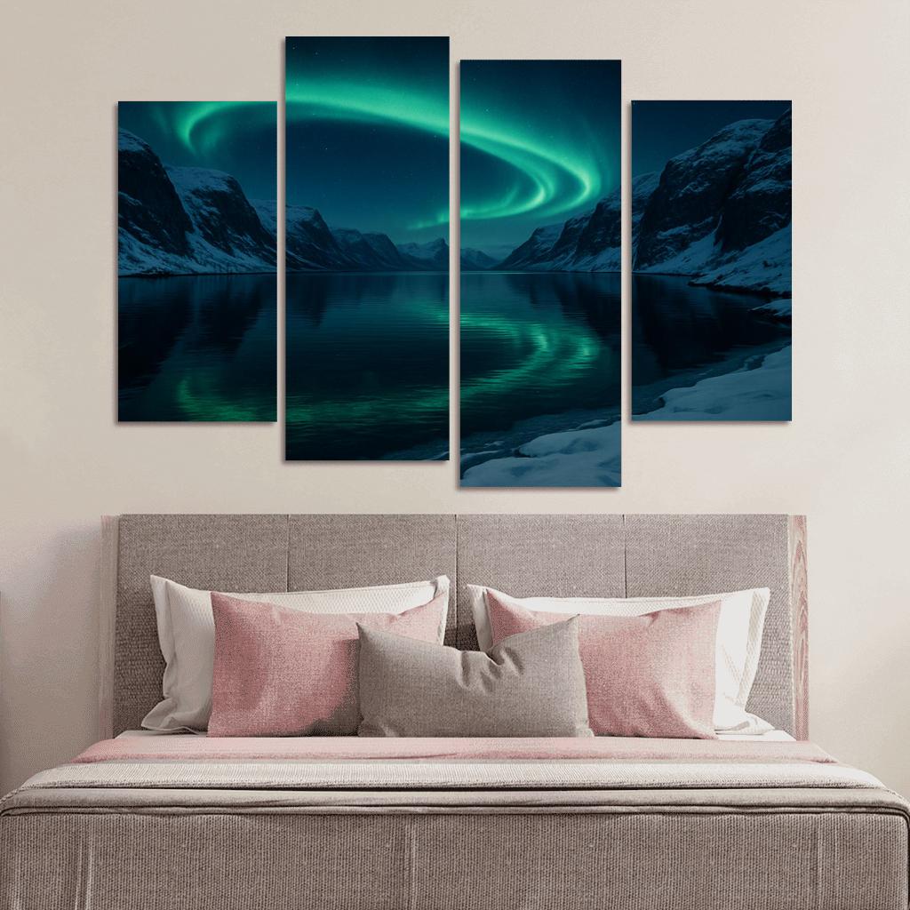 Aurora Reflections On Frosted Fjord Inlet art trends