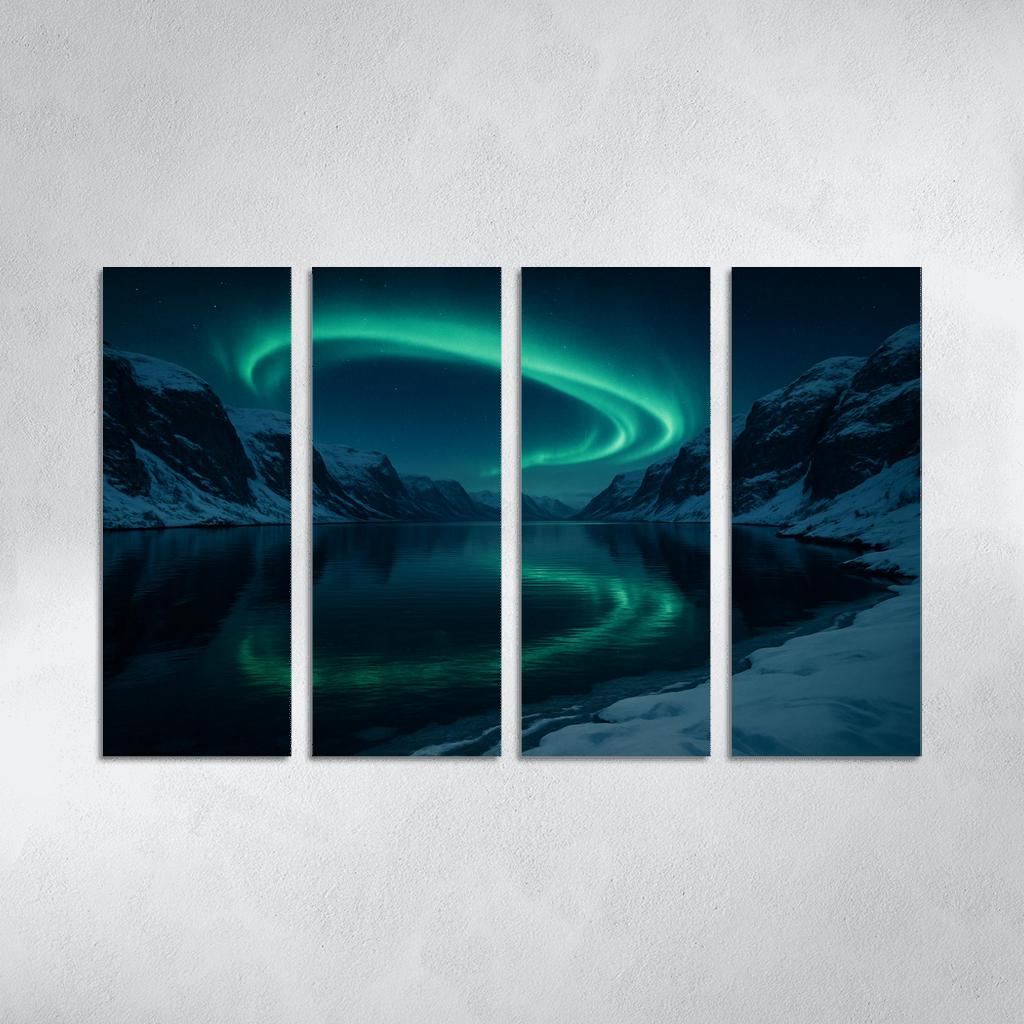 Aurora Reflections On Frosted Fjord Inlet art trends