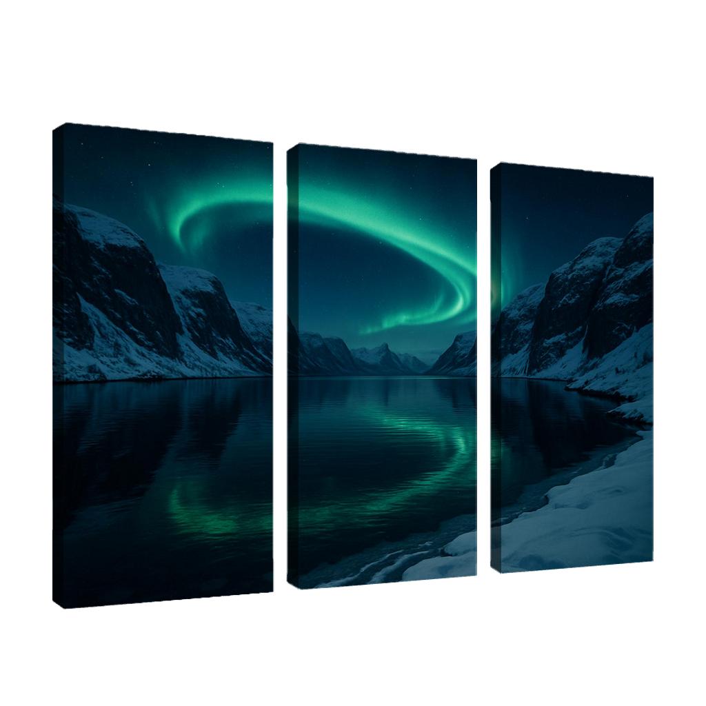 Aurora Reflections On Frosted Fjord Inlet art trends